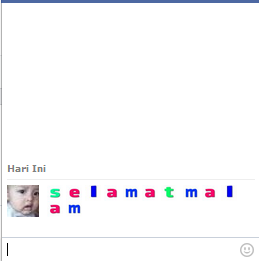 hasil kode tulisan berwarna fb