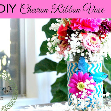 Making Do ~ DIY Chevron Ribbon Vase