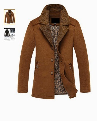 Men's Pea Coat Single Breasted Blazer Winter Coat #WB-8821