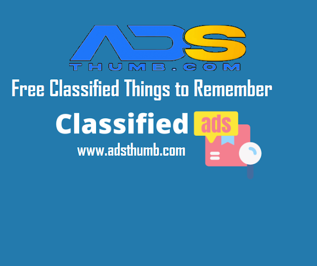 Free Classified Things to Remember