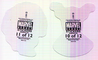 Marvel Heroes Stickers Series 2 back of Silver Surfer and Juggernaut