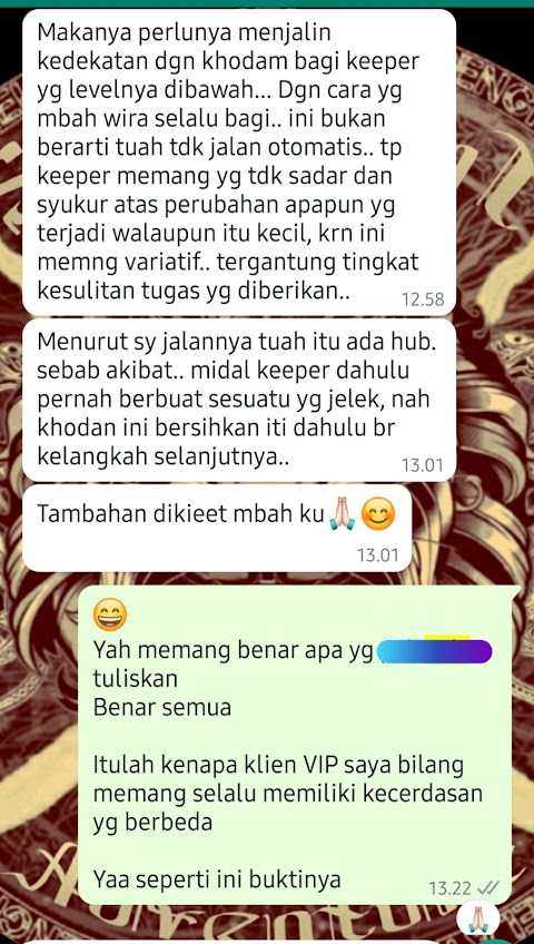  Jika mau bicara jujur, sesungguhnya TUAH ADL SESUATU YG KOMPLEKS  akan mbah Wira jelaskan dg perumpamaan yg sederhana dlm hal kerejekian.