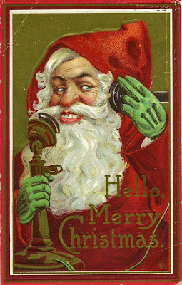 1914 Christmas Card--Telephone Santa