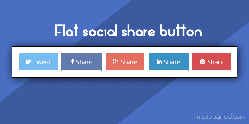 Flat Social Share Button for Blogger - Responsive Blogger Template