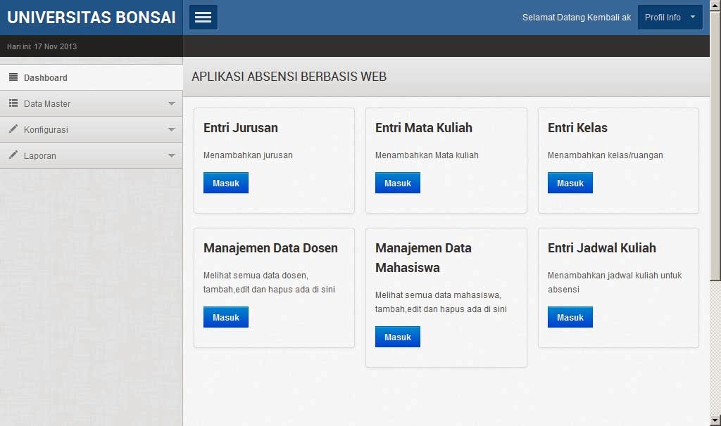 APLIKASI ABSENSI KAMPUS DENGAN PHP - bootstrap  mzn