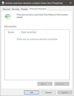 Remove "Restore Previous Versions" Option from Context Menu in Windows