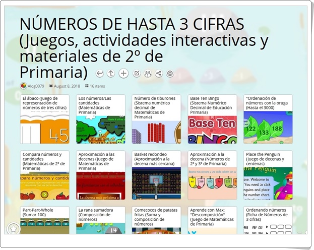 "16 Juegos, actividades interactivas y materiales para el estudio de los NÚMEROS DE HASTA 3 CIFRAS en 2º de Primaria"