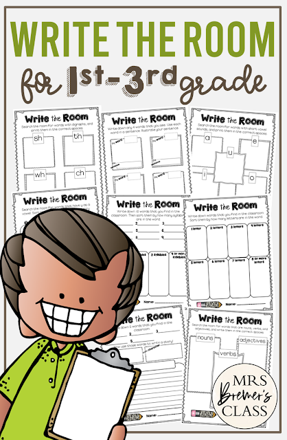 Write the Room activities for First Grade, Second Grade and Third Grade