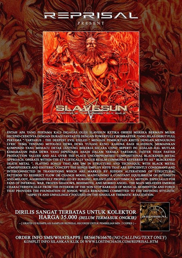 SLAVESUN - Tartarus : The Deepest Evil Exiled ' CD MASIH TERSEDIA SANGAT TERBATAS !!!