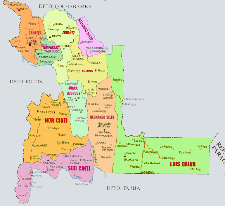 Provincias chuquisaqueñas