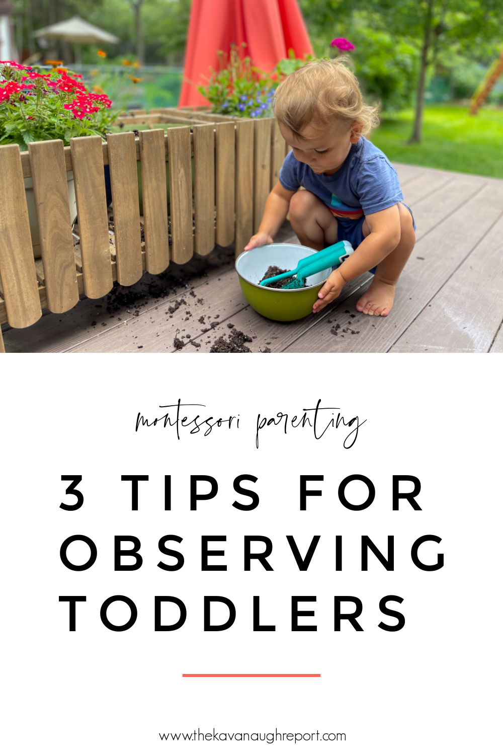 Three practical tips for observing Montessori toddlers at home - this is the perfect activity for parents learning about Montessori