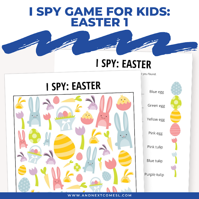 Printable Easter I spy game for kids