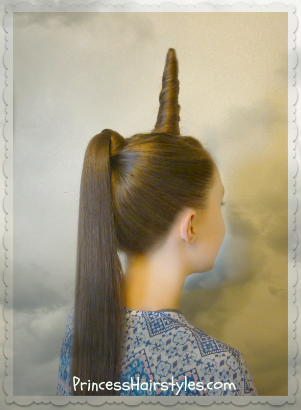 Image of Unicorn horn ponytail hair style