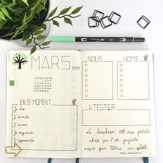 mars dans mon bullet journal