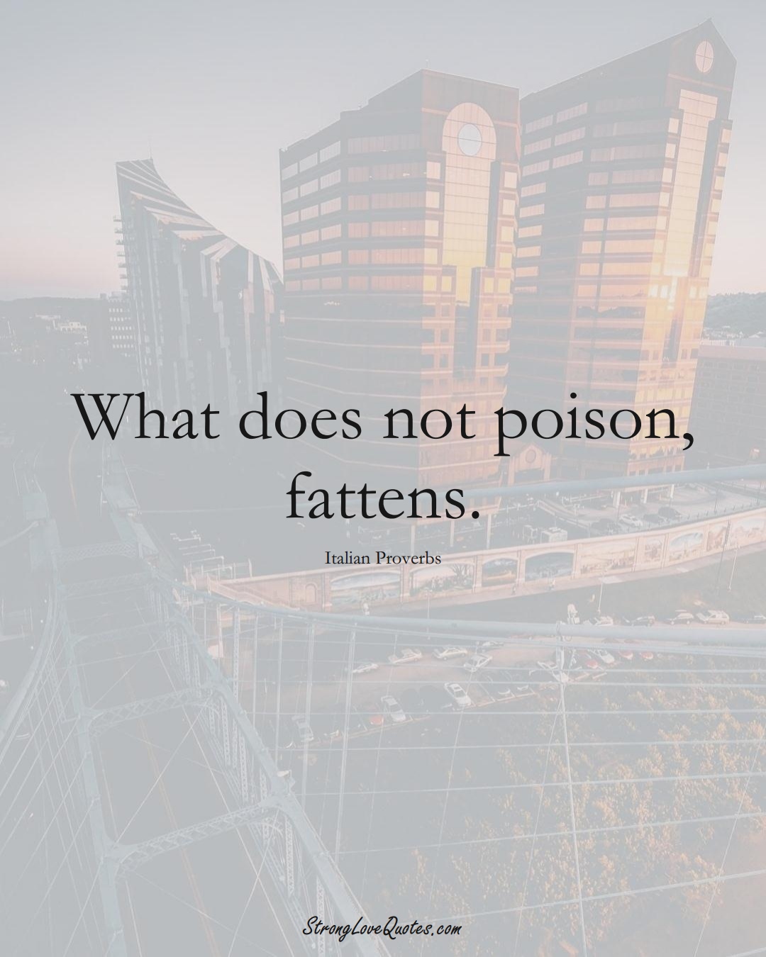 What does not poison, fattens. (Italian Sayings);  #EuropeanSayings