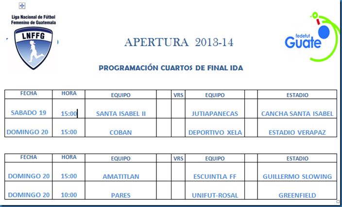 PROGRAMACION CUARTOS DE FINAL IDA. JPg