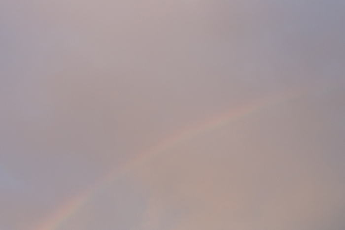 faint rainbow in sky