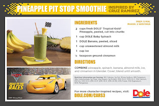 "Pineapple Pit Stop Smoothie" cars 3 dole 