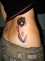 Black Rose Tattoo Design on Back