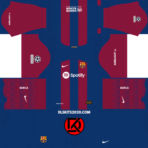 FC Barcelona DLS Kits 2023-2024 Nike In Champions League - Dream League Soccer (Home)