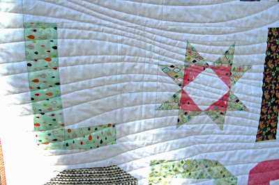 Girls in the Garden - Spell it with Fabric quilt close up of L