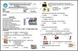 Soal UAS Kelas 1, 2, 3, 4, 5, 6 SD/MI Semester 1 Kurikulum 2013 Tahun 2019