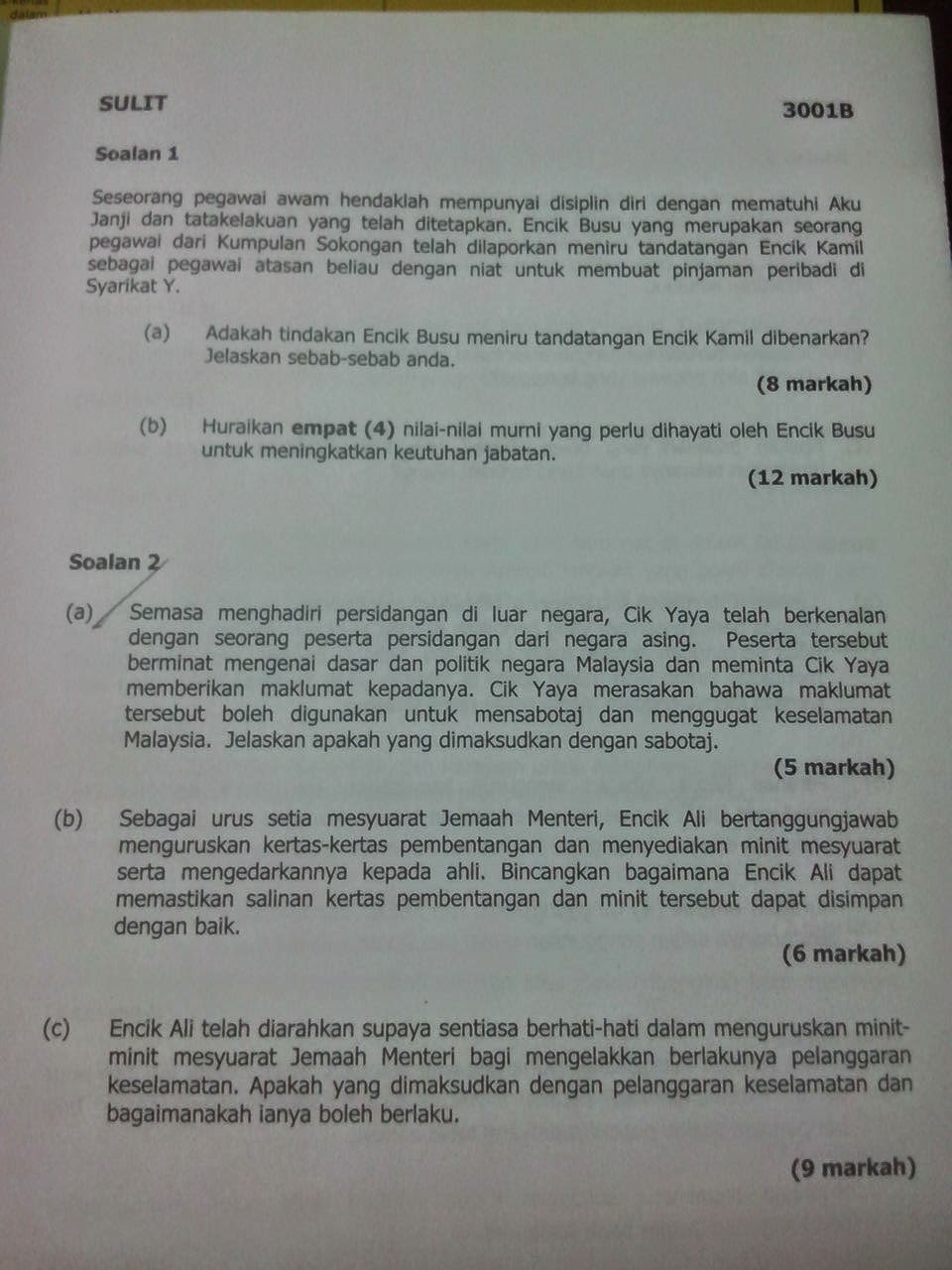 Contoh soalan KPSL N27 tahun 2013 bahagian 2 - KhatyAiman