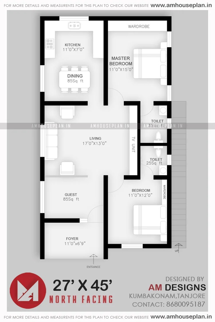 27 X 45 House Plan Elevation Images For 1000 Sq Ft House Plan 3d