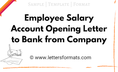 letter to bank for opening salary account of employee