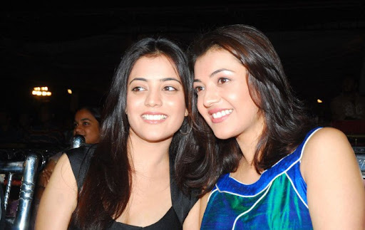 Nisha Agarwal with Kajal Agarwal at Audio launch hot  photos