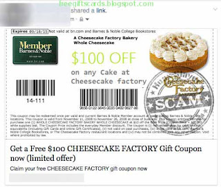 Free Printable Cheesecake Factory Coupons