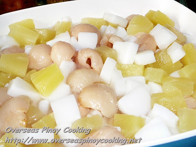 Almond Jelly, Lychee and Pineapple