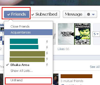 Delete Friend in Facebook Timeline view