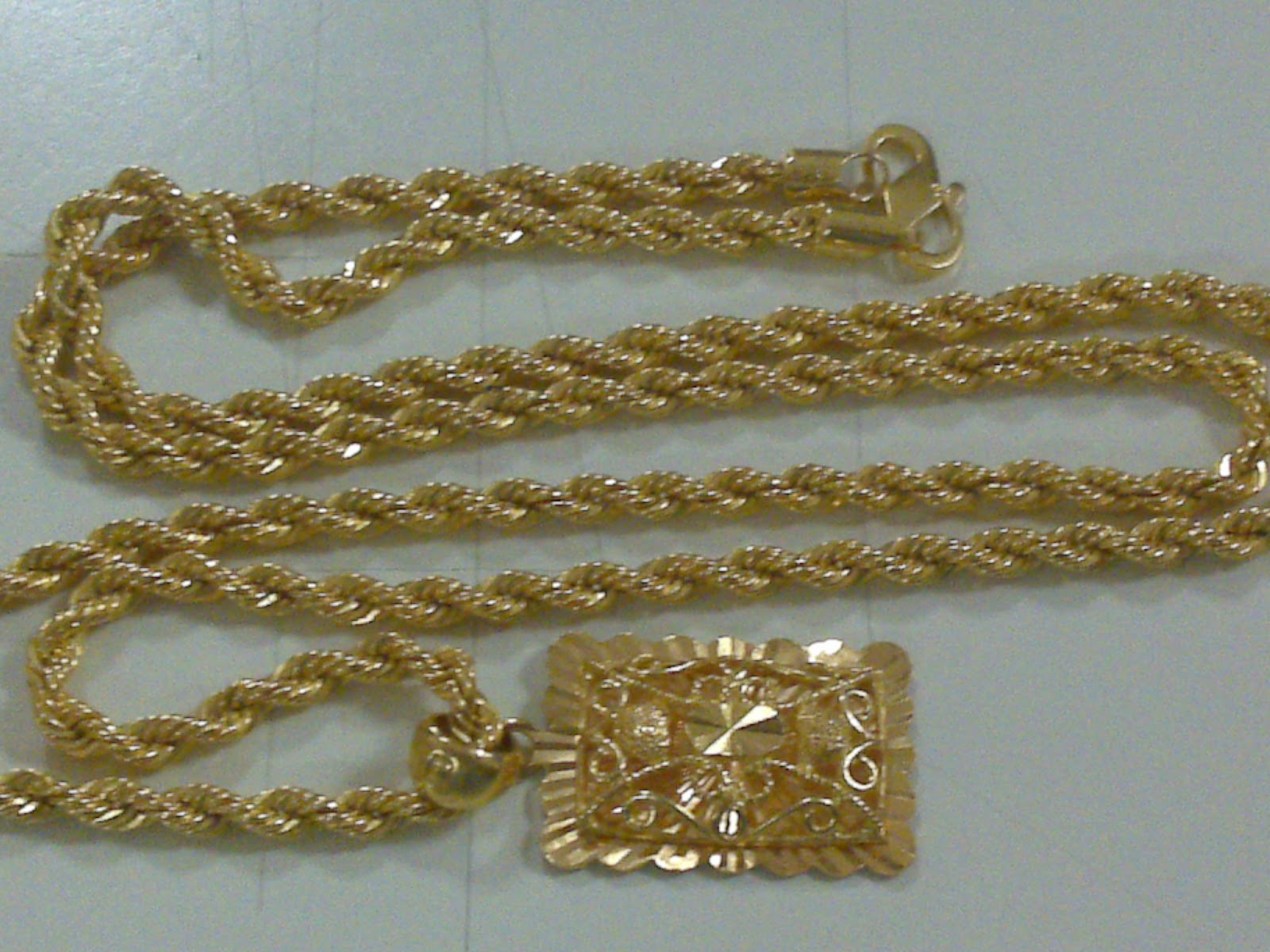 Emasunik2u: Rantai leher pintal dan loket emas 916