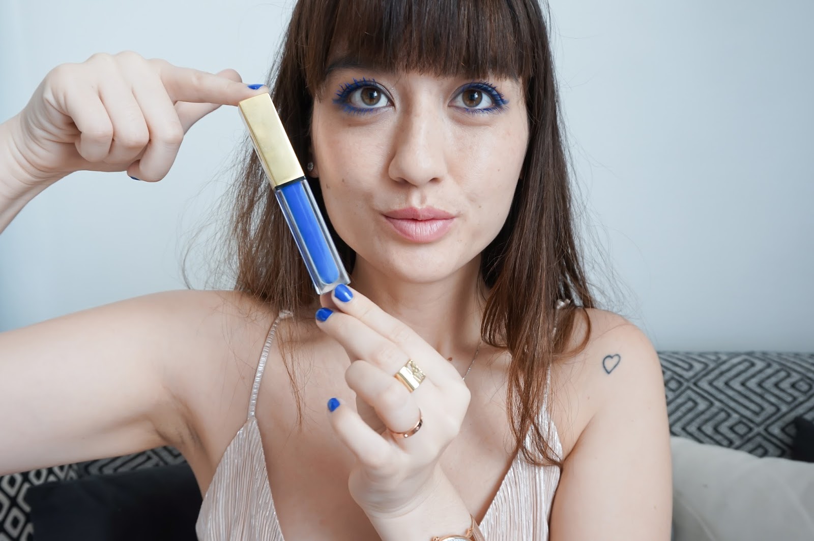 parisian fashion blogger, meetmeinparee, ysl makeup, how to wear blue mascara