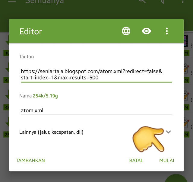 Cara Mendownload Script Atom xml di Mobile Smartphone Android