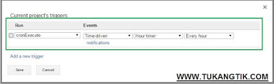 Tukangtik.com -- Tambah Baru Cron Job Website Di Google Script + Tutorial
