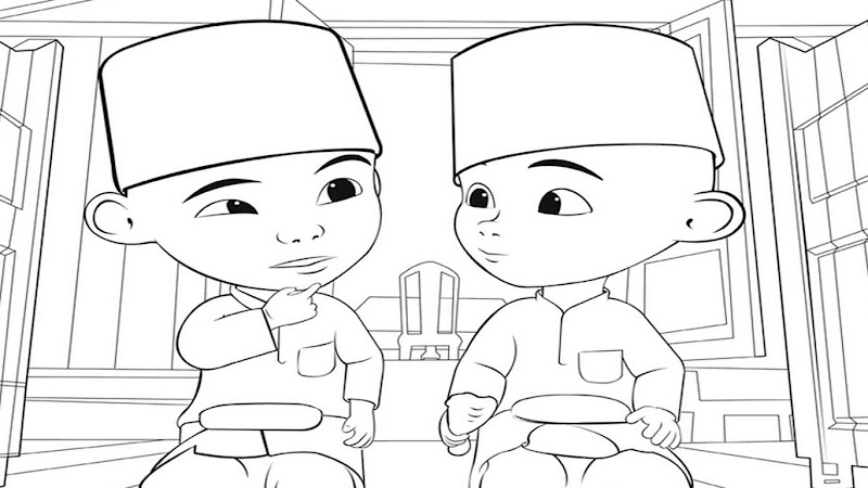 15+ Konsep Populer Lukisan Upin Ipin