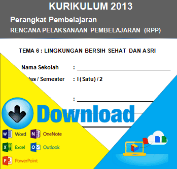 Download RPP Kurikulum 2013 Kelas 1 SD Tema Lingkungan Hidup Bersih Sehat dan Asri