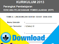 Download RPP Kurikulum 2013 Kelas 1 SD Tema Lingkungan Hidup Bersih Sehat dan Asri