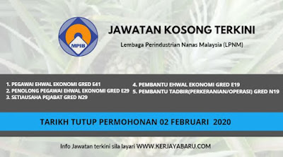 Jawatan Kosong di Lembaga Perindustrian Nanas Malaysia (LPNM)