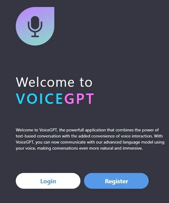 Register with VoiceGPT