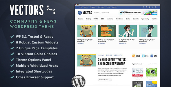 Vectors - Community Wordpress Theme Free Download by ThemeForest.