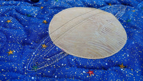 Outer space quilt by six year old boy