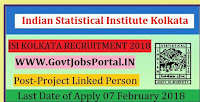 Indian Statistical Institute Kolkata Recruitment 2018 – Project Linked Person