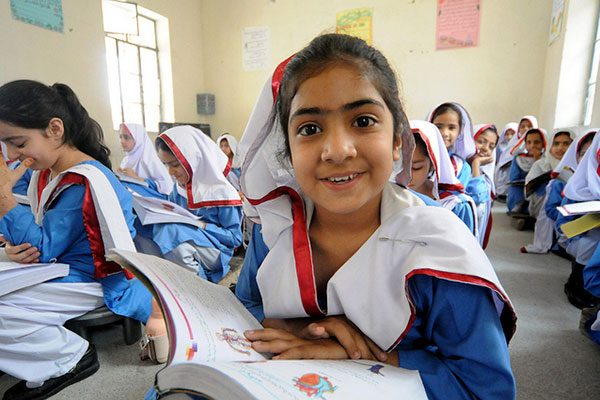 Niñas en una escuela de Pakistán.