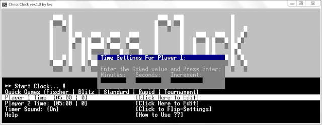 Chess clock Custom time setting