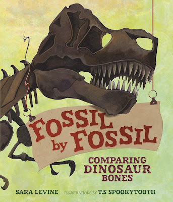 Fossil by Fossil is packed full of interesting dinosaur facts about how dinosaurs skeletons are different than humans, but the most fun part is when the author and illustrator imagine what kids would look like with those extra dinosaur bones.  Perfect for any dino-loving kid!  #FossilByFossil #dinosaurs #NetGalley #preschool #kindergarten #1stgrade #2ndgrade