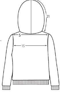 hoodie m-list back, measurement sheet for hoodie sweat shirt