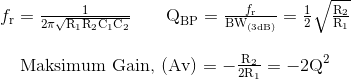 Band Pass Filter (BPF) - Filter Aktif